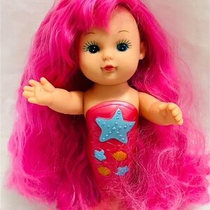 TOYSMITH Pink-Haired Mermaid Doll with Blue Star Accent